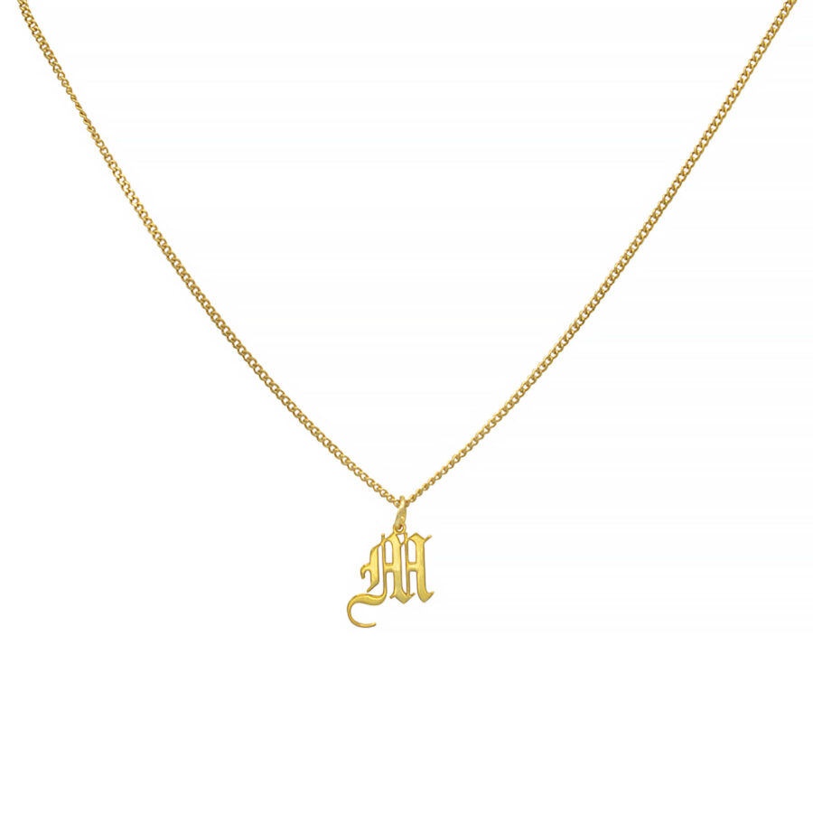 personalised monogram silver gold necklace pendant