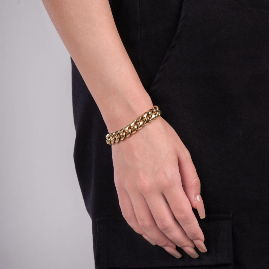 clean cuban link bracelet yellow gold 12mm