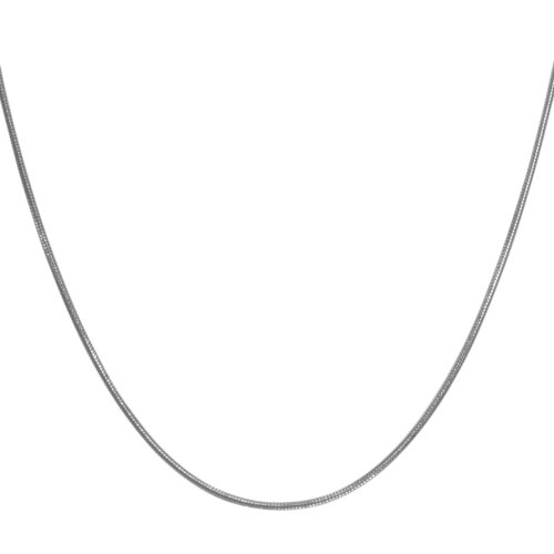 classic snake thin style chain necklace silver minimal simple gold stainless steel on white background