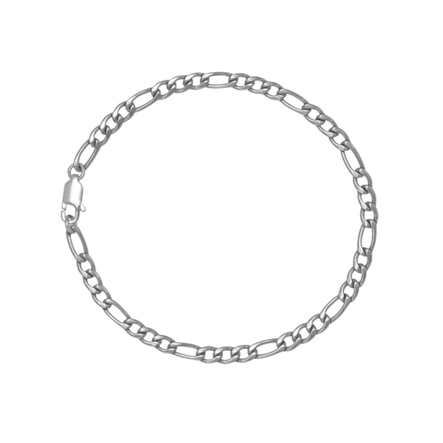 classic figaro style bracelet silver unisex simple minimal stainless steel jewellery