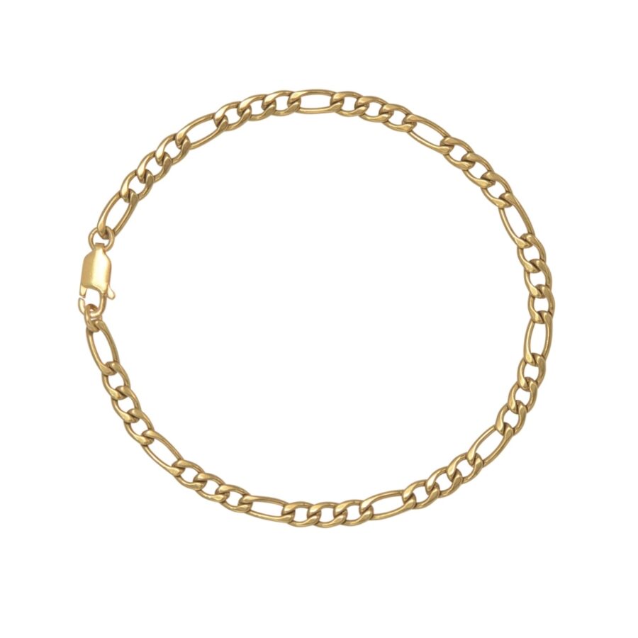 classic figaro style bracelet gold unisex simple minimal stainless steel jewellery