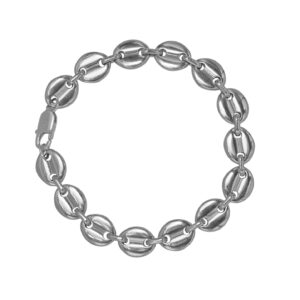 gucci link bracelet silver everyday stainless steel on white background