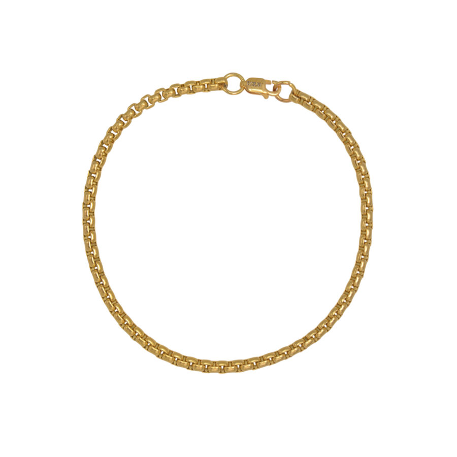 cube link bracelet gold minimal everyday waterproof jewellery unisex