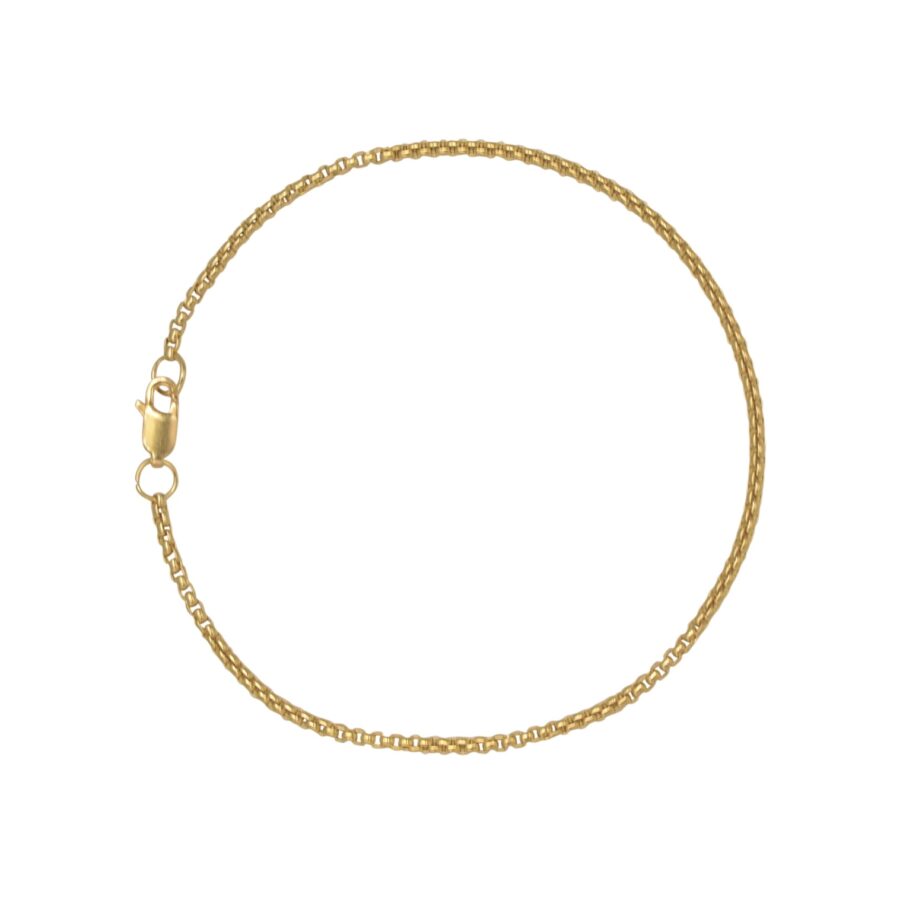 thin cube link bracelet gold minimal everyday waterproof jewellery unisex