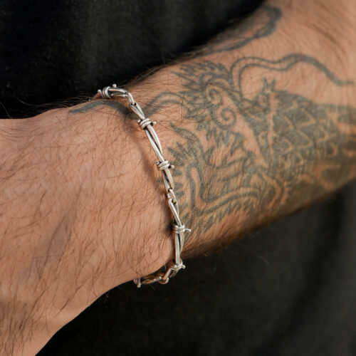 sterling silver barb wire bracelet