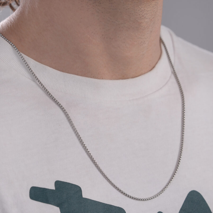 cube necklace double inspo chain necklace chain stainless steel waterproof silver gold ayezi jewellery unisex minimal