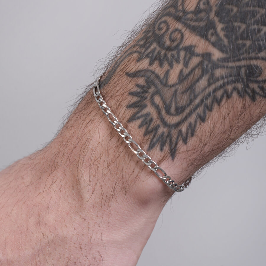 figaro stainless steel bracelet silver classic minimal unisex ayezi jewellery