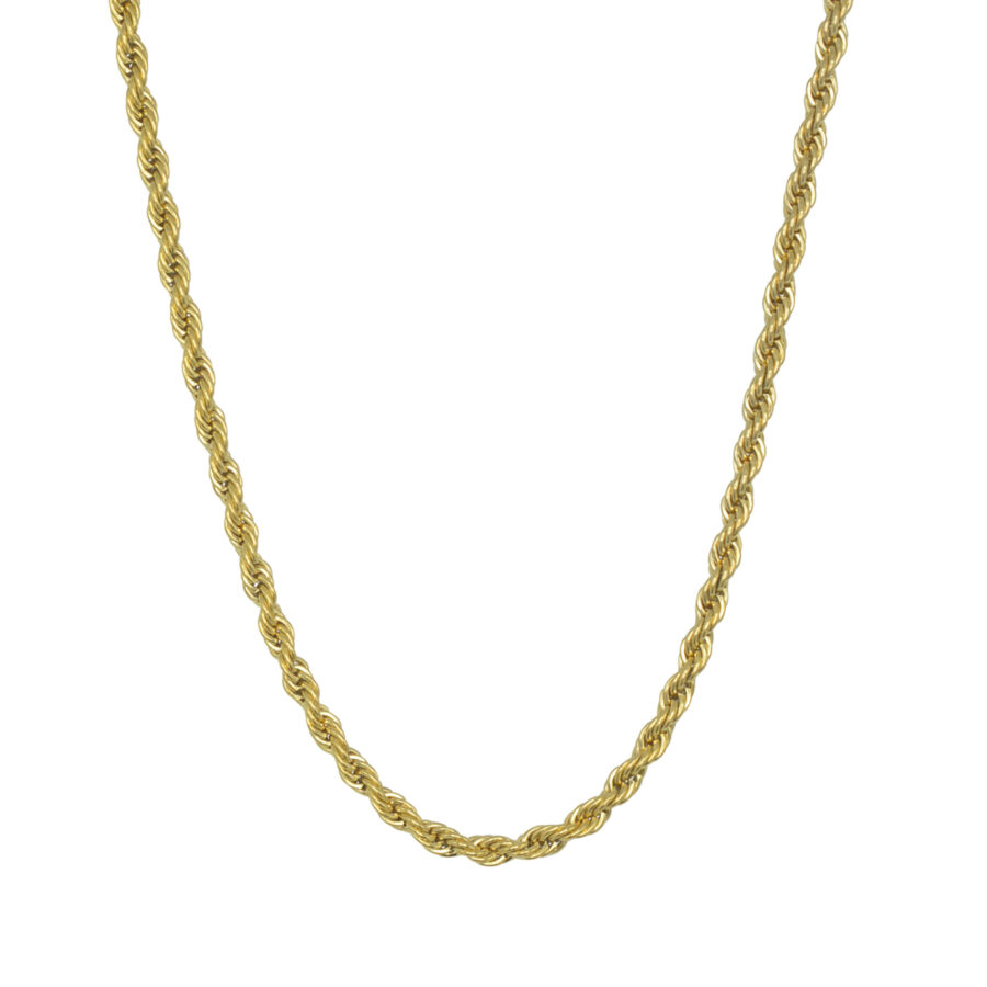 6mm rope chain gold necklace silver