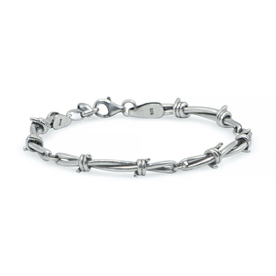 barbwire bracelet sterling silver 925