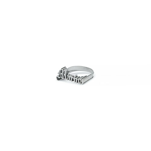 personalised name ring old English sterling silver