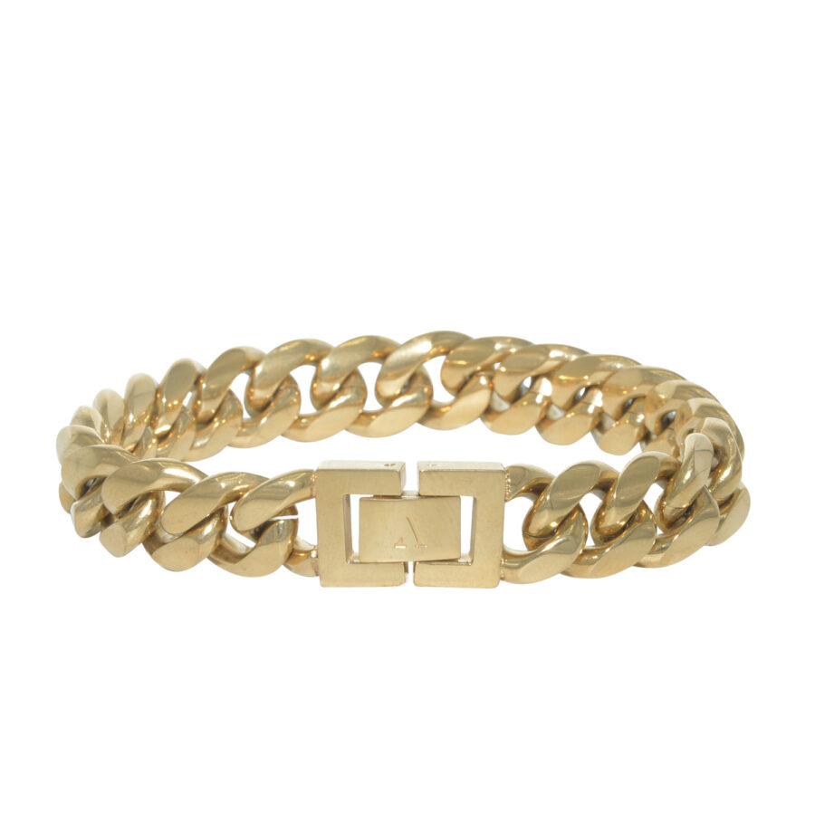 cuban link bracelet yellow gold 12mm clean