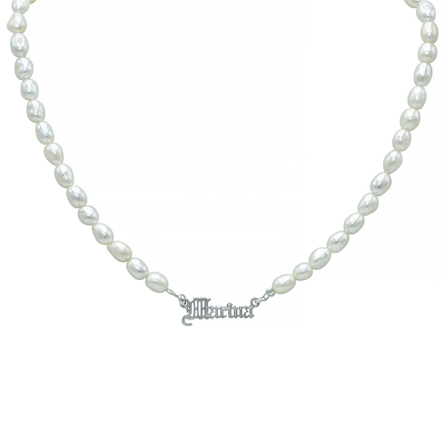 PERSONALISED NAMEPLATE PEARL NECKLACE