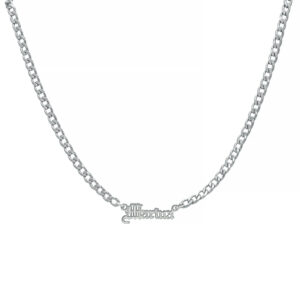 chain nameplate personalised necklace silver