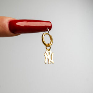 the new york yankees pennant earrings gold silver ayezi jewellery