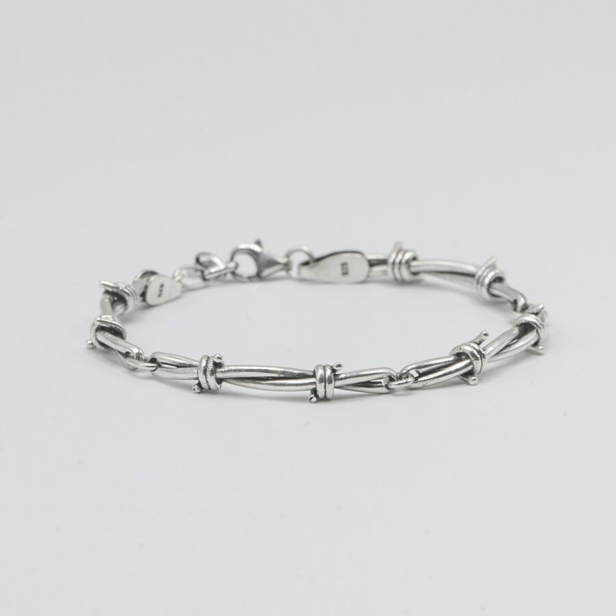 barbwire handmade sterling silver bracelet