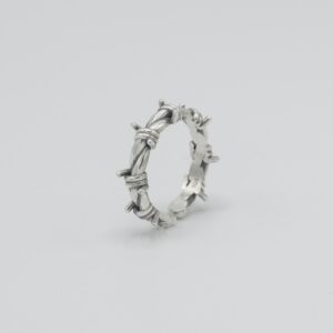 barbwire sterling silver ring handmade