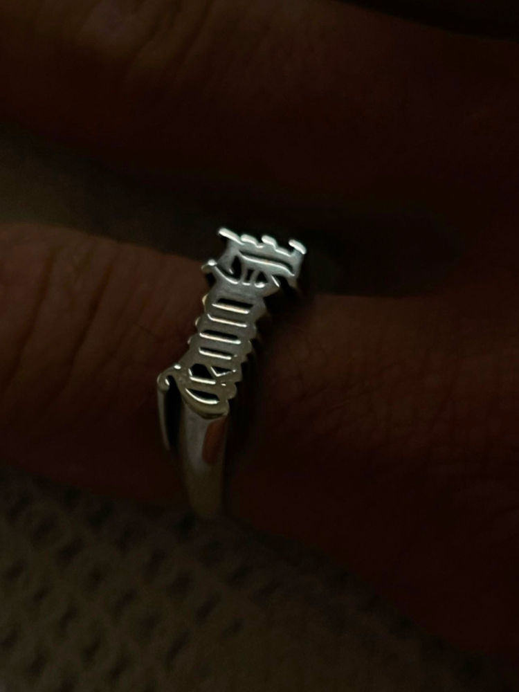 personalised name ring silver handmade