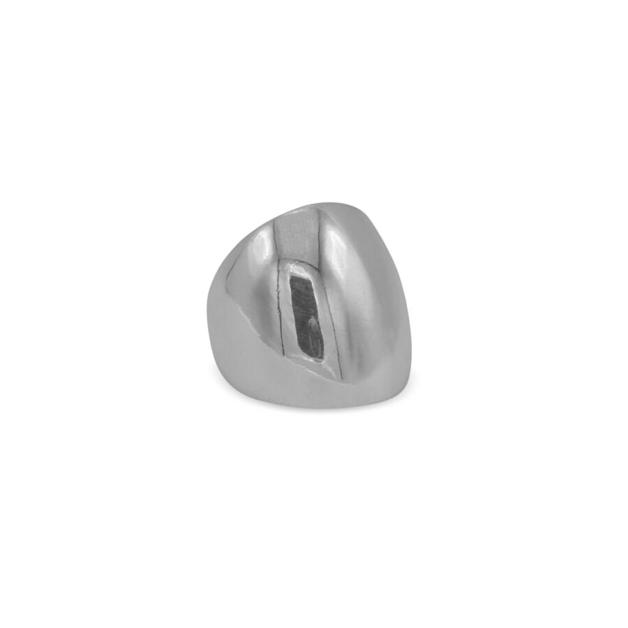 silver minimal round handmade ring