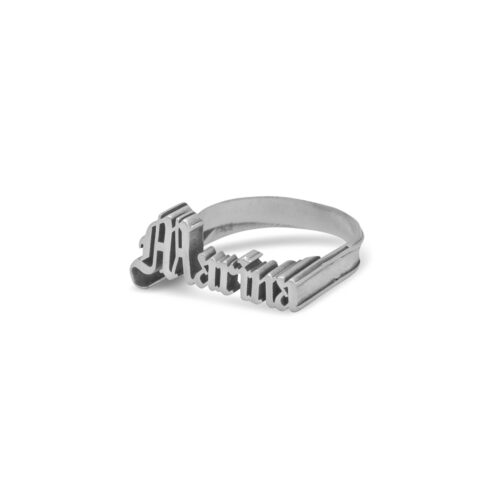 custom personalised name letter ring silver