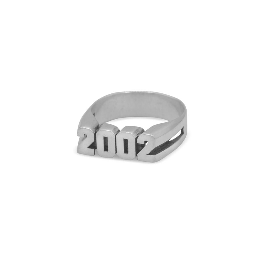 personalised custom year number ring silver