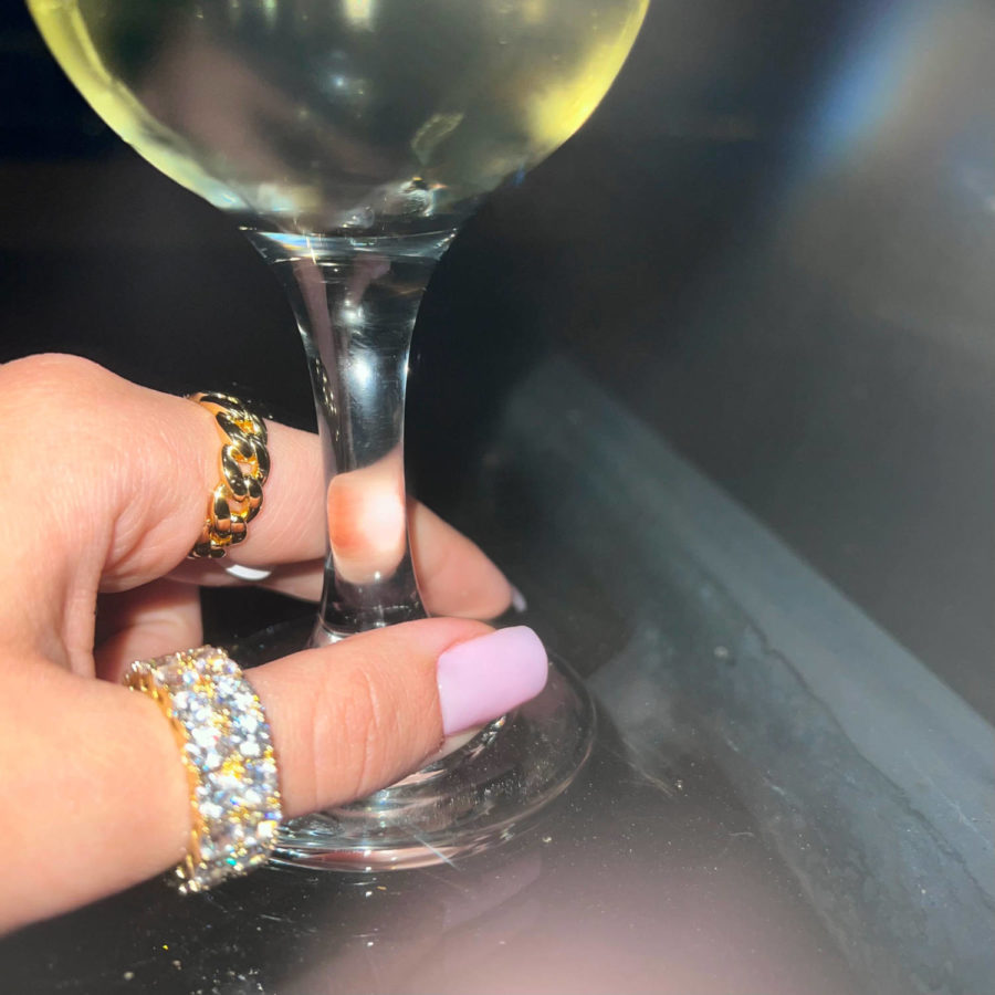 iced out yellow gold rings women