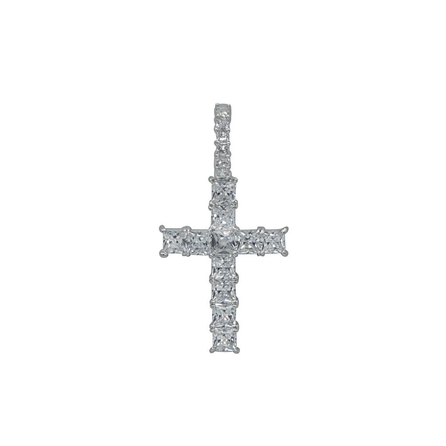 iced out cross pendant necklace